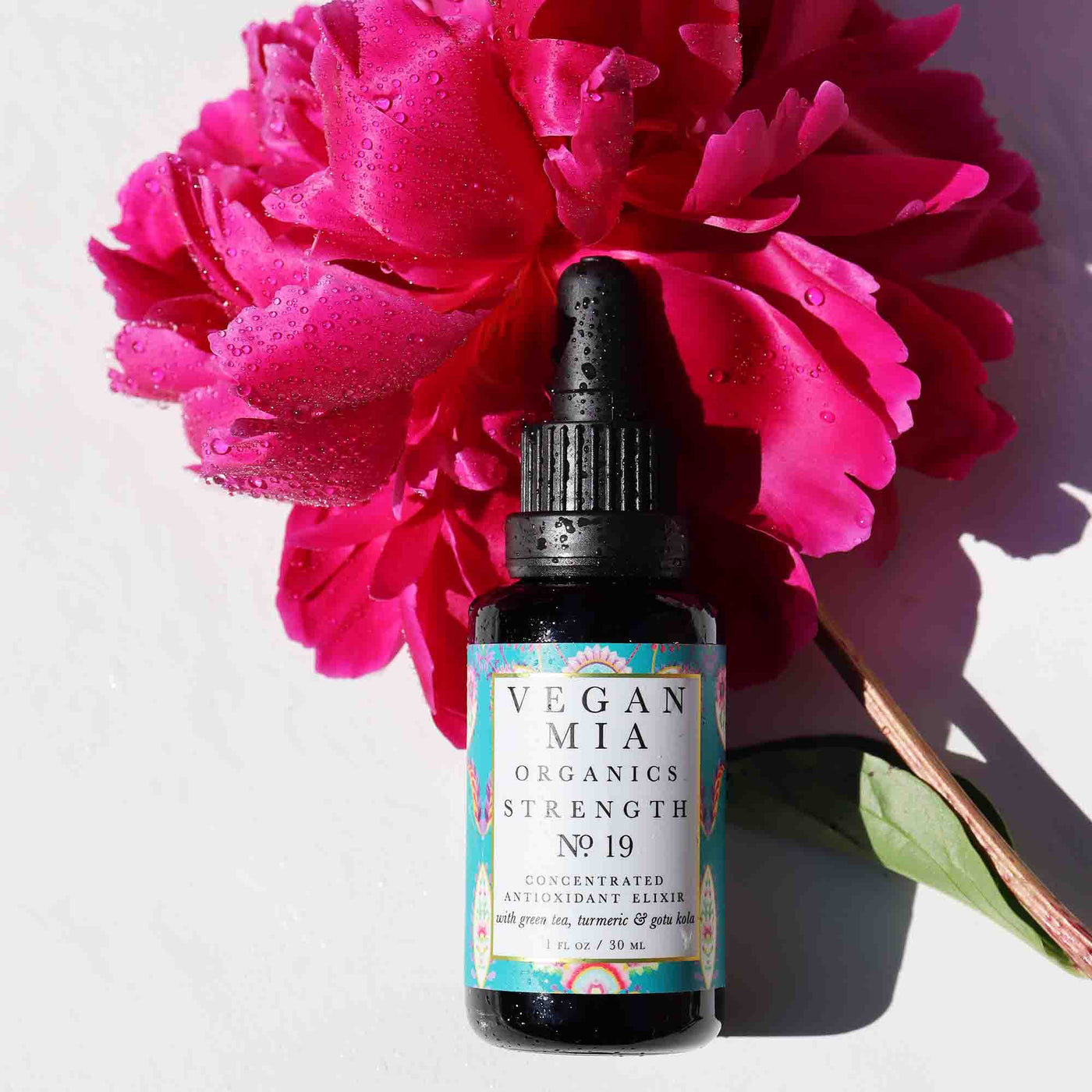 Vegan Mia Organics Strength Antioxidant and Superfood Elixir with Pink Peony